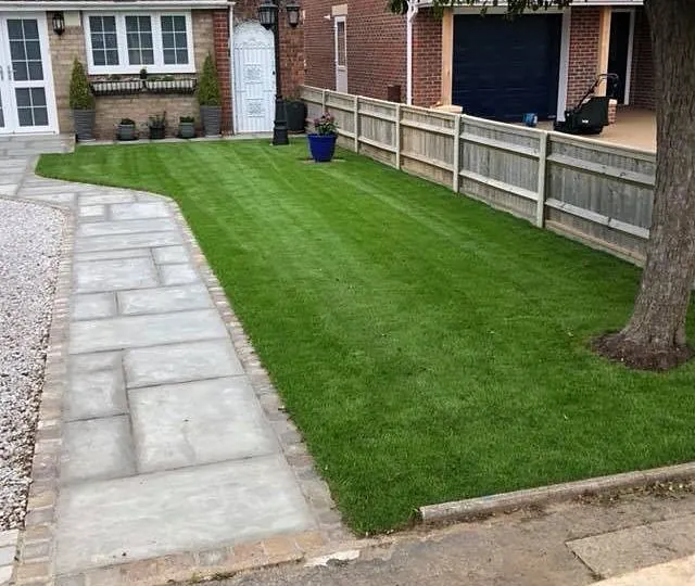 new pathway and lawn